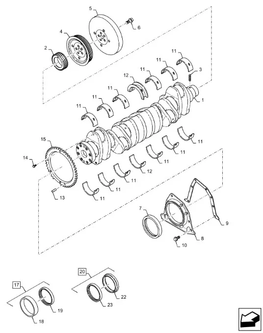 87422144 - Шкив передн. коленвала ДВС Cummins9 T8050/Mg.